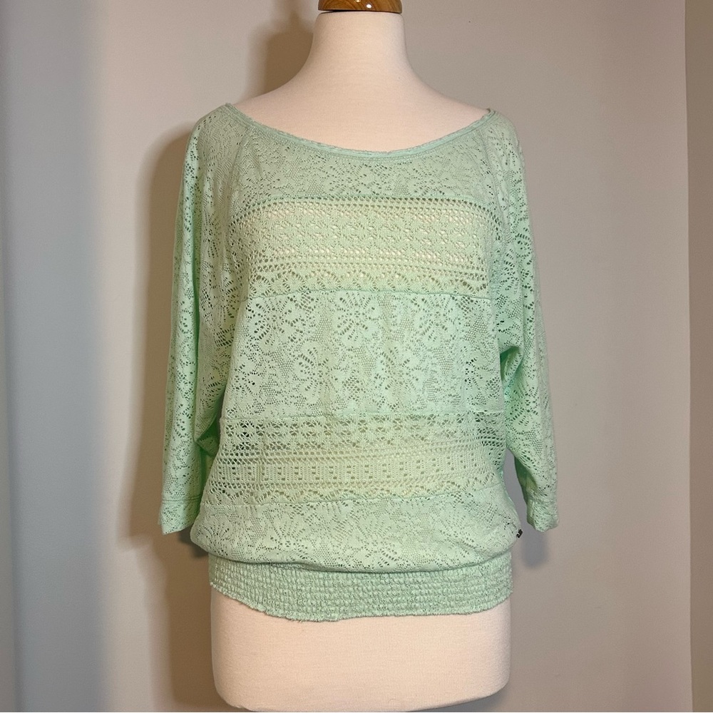 Abercrombie & Fitch Mint Green Lace Top Size XS